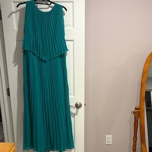 Banana Republic Green Pleated Maxi Dress